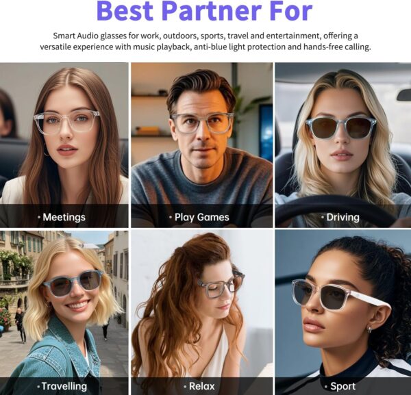 Smart Glasses for Women Men, Bluetooth with Photochromic Lenses... - Image 4