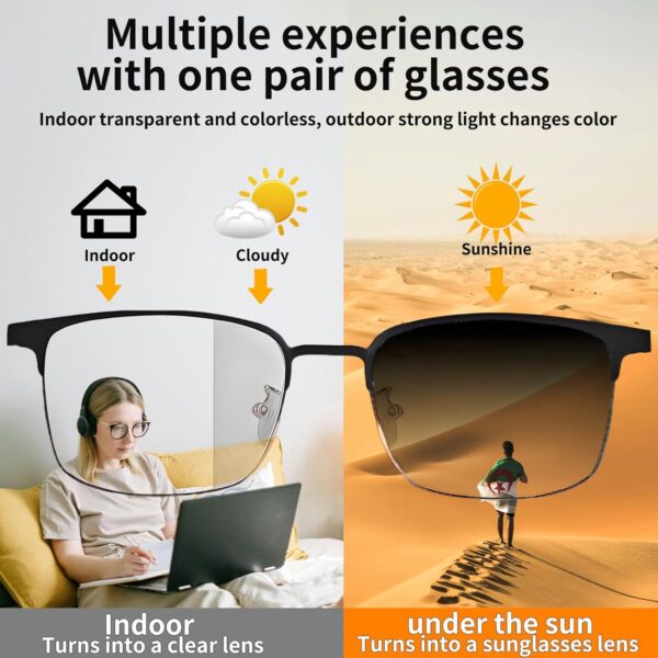 Smart Bluetooth Glasses with Auto-Changing Lenses - UV400 - Image 3
