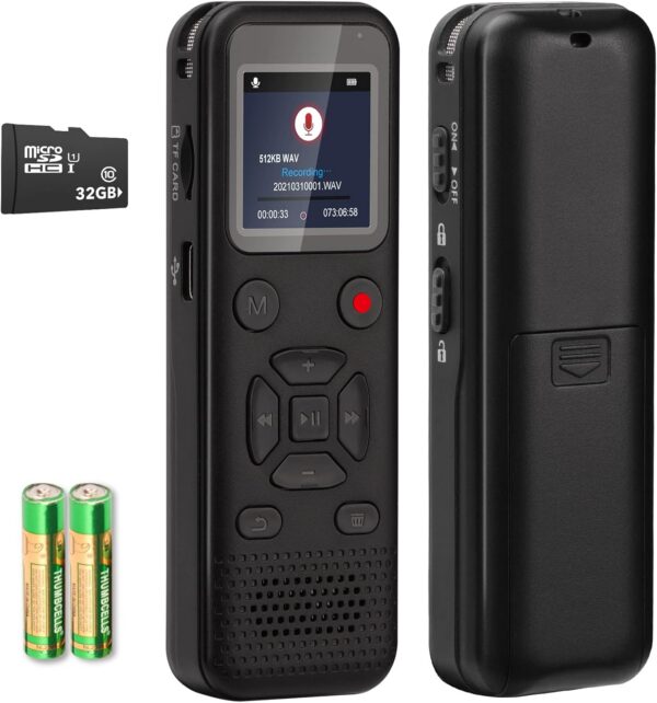 72GB Digital Voice Recorder: Portable Password Protected Audio Device