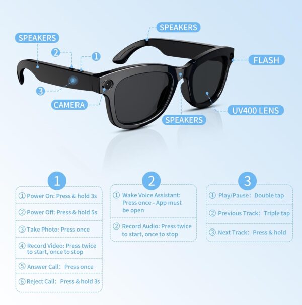 AI Smart Glasses with ChatGPT & 500W Camera: Real-time Translation & Video - Image 4