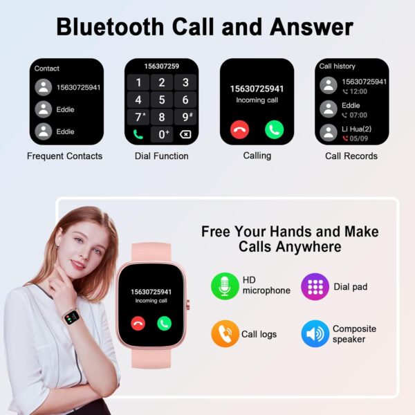 UAUE-T60 Women's Smart Watch: 1.91" HD Screen, 112+ Sports Modes - Image 3