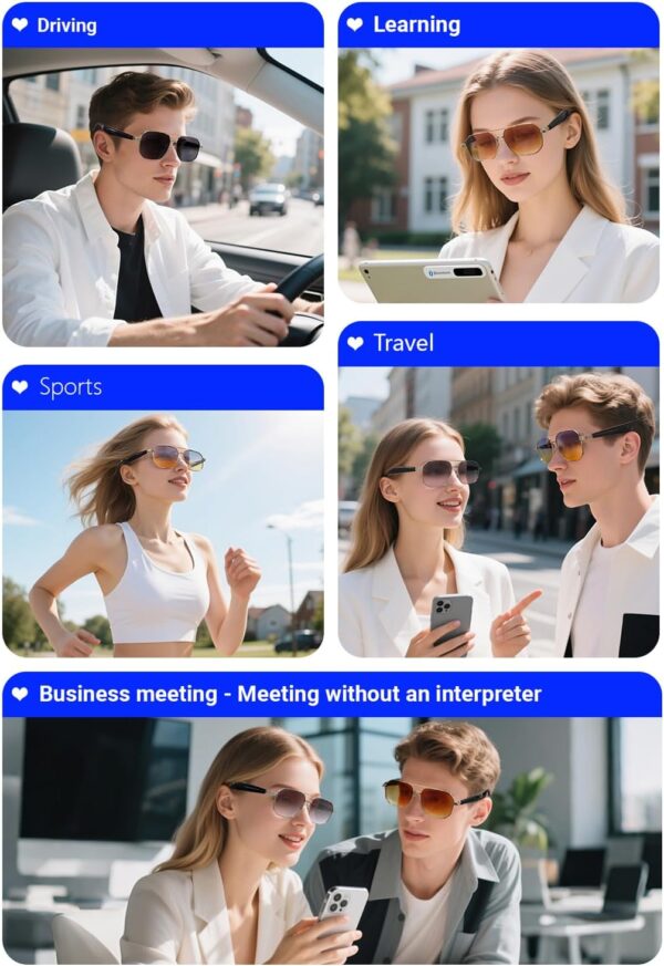 AI Smart Bluetooth Sunglasses: 140+ Language Translation - Image 7