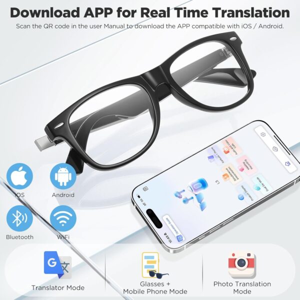 Anpress Smart Glasses: AI Translator with 164 Languages - Image 3
