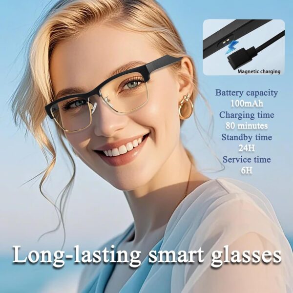 Bluetooth Audio Glasses with Anti-Blue Light - Lightweight Smart Eyewear - Image 6