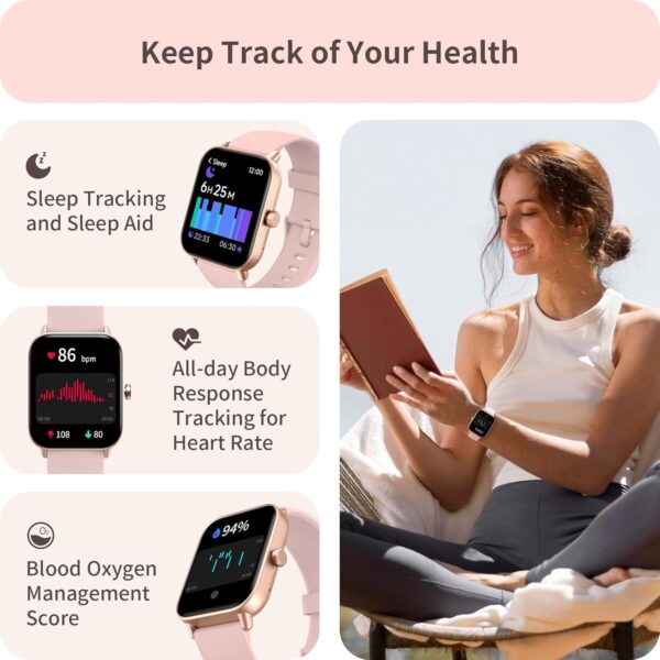 Women's Smart Watch with Alexa, 1.8" Health Tracker - Image 3