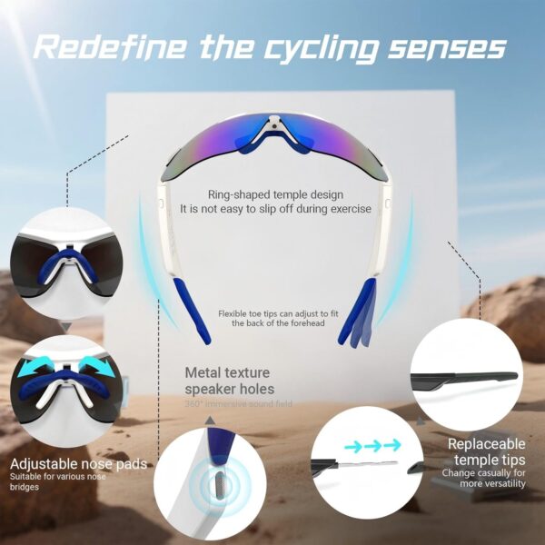 Polarized Bluetooth Sunglasses: UV Protection & Open Ear Speakers - Image 5