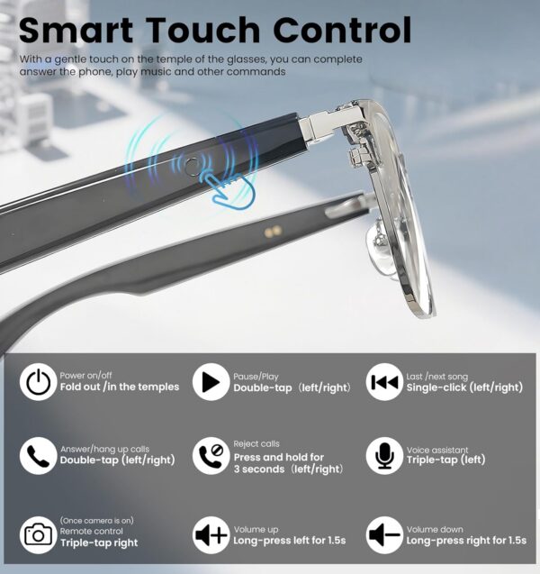 Bluetooth Smart Glasses: Audio & Blue Light Protection - Image 5