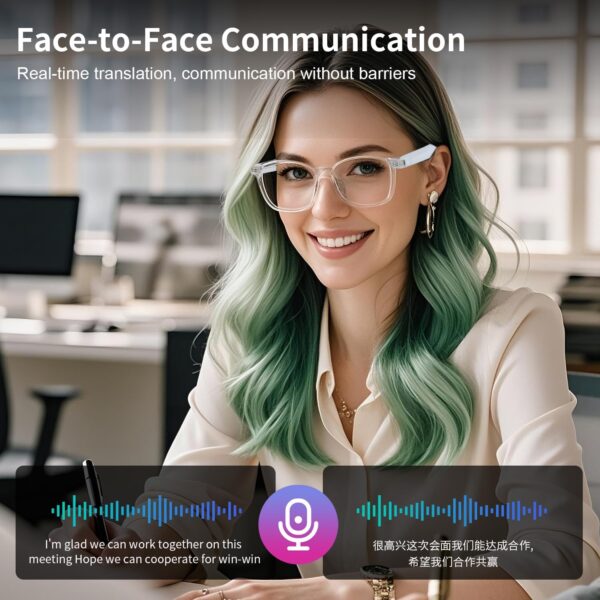 AI Translation Glasses Blue-GS07: Real-Time Translation & Photochromic Lenses - Image 8