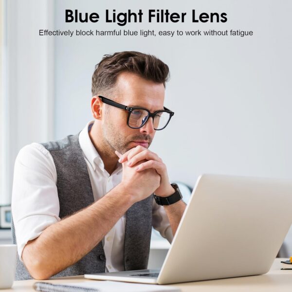 Smart Glasses: Anti Blue Light Bluetooth + Magnetic Clip-On Sunglasses - Image 6