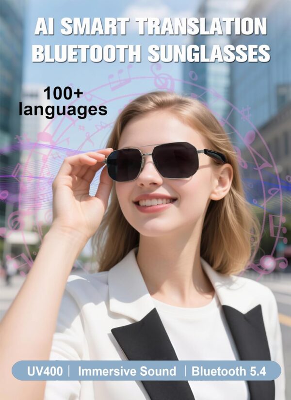 AI Smart Bluetooth Sunglasses: 140+ Language Translation - Image 2