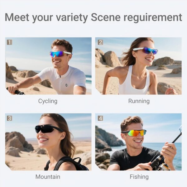 Polarized Bluetooth Sunglasses: UV Protection & Open Ear Speakers - Image 6