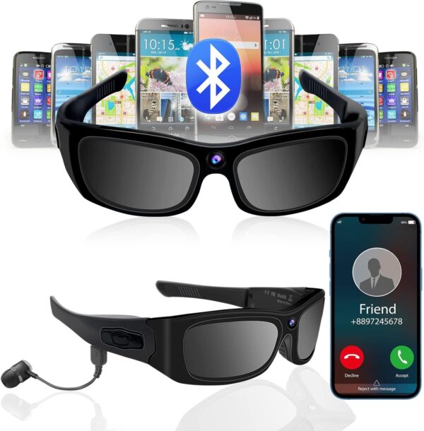 HD 1080P Sunglasses Camera with Bluetooth for Sports - Image 4
