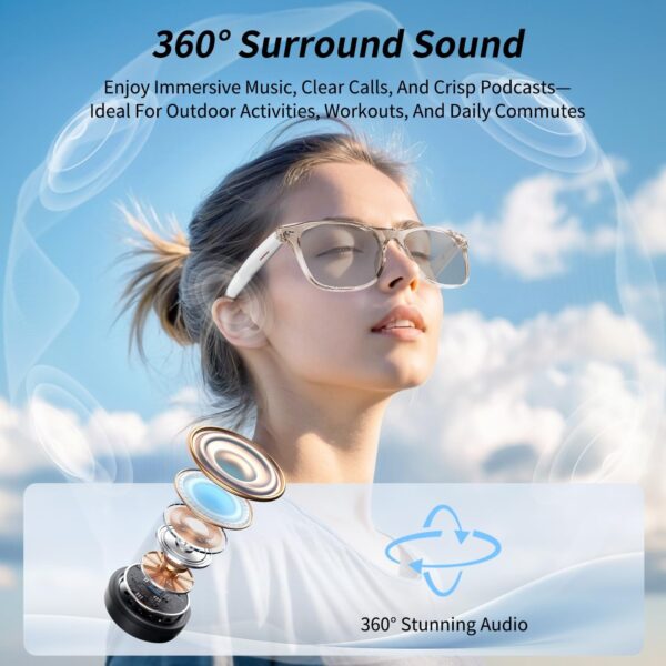 Smart Glasses, AI Bluetooth Glasses for Women/Men with 144 Language - Image 4