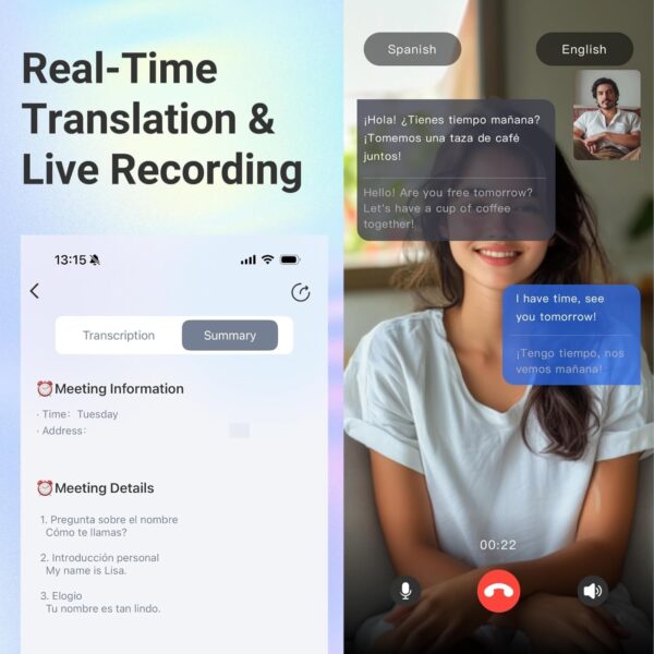 AI Translator Smart Glasses: 115 Languages, Bluetooth 5.4 - Image 2