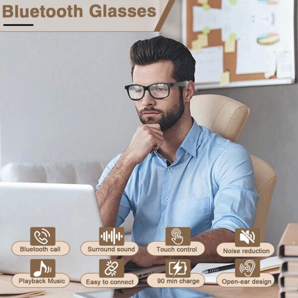 Smart Glasses for Men and Women with Blue Light Filtering Lenses - Image 2