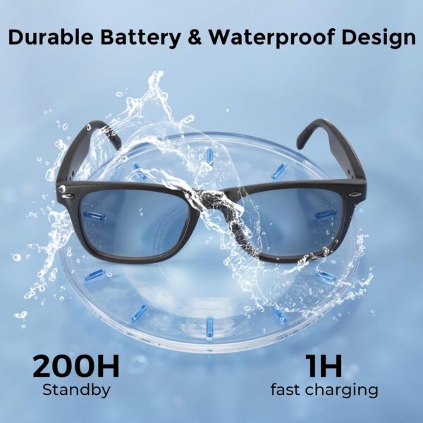 AI Smart Glasses: ChatGPT & Bluetooth Translation, Black - Image 6
