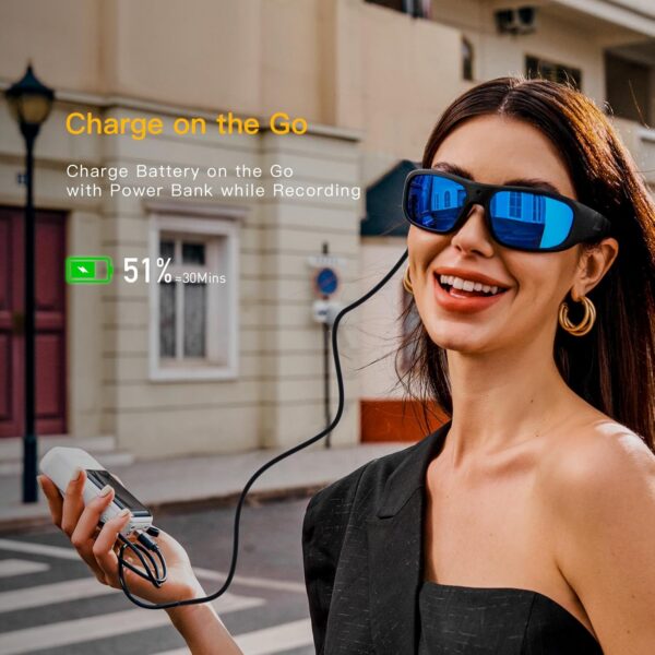 OhO 32GB Camera Glasses: 1080P HD Recording with Water Resistance - Image 3