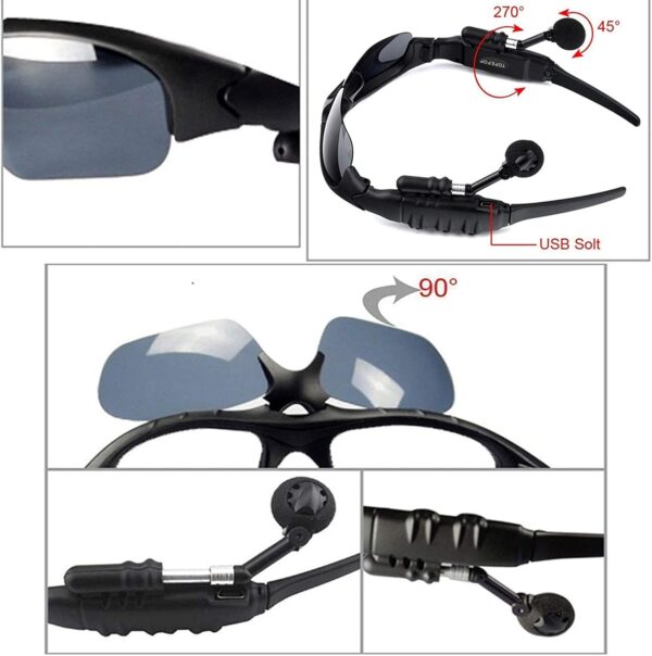 Wireless Bluetooth MP3 Sunglasses with Polarized Lenses - Image 3