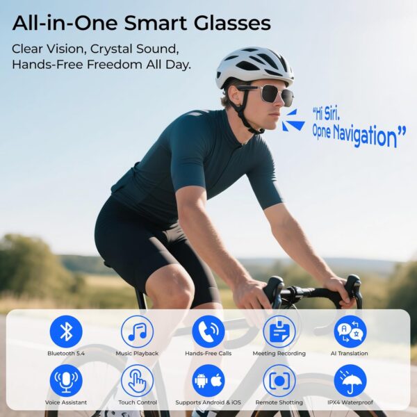 Smart AI Glasses: 100+ Languages, Bluetooth 5.4, ChatGPT - Image 7