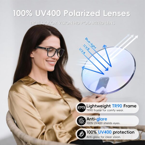 AI Glasses for Men & Women, Smart Powered by ChatGPT, Medium, Black - Image 5