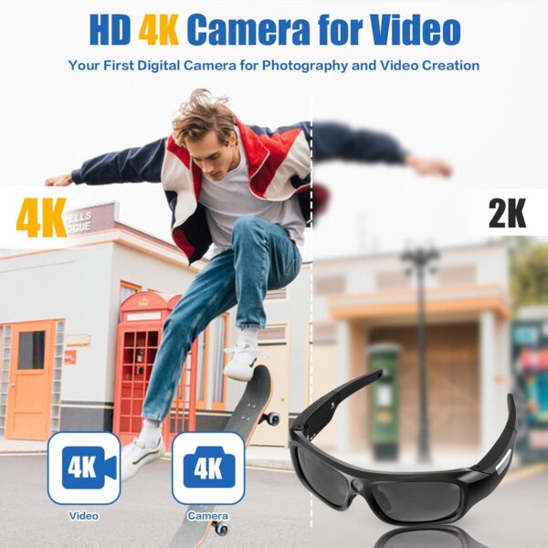 FlyGift 4K Camera Sunglasses: Record Adventures Hands-Free - Image 3
