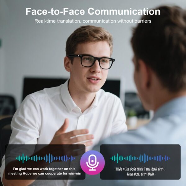 Smart AI Translation Glasses: 160 Languages & Noise-Canceling - Image 4