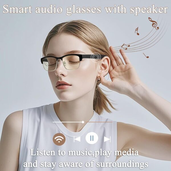 Bluetooth Audio Glasses with Anti-Blue Light - Lightweight Smart Eyewear - Image 5