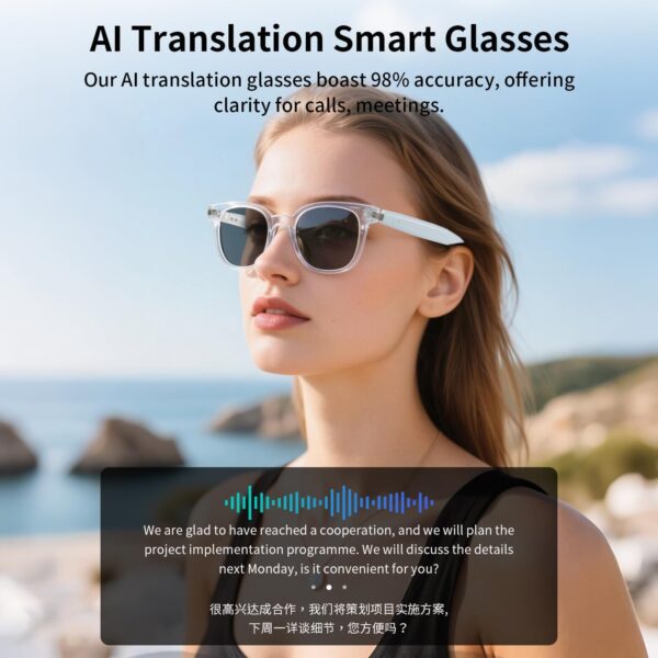 Smart Translation Glasses Integrated with ChatGPT, Support 160+ Languages - Image 7