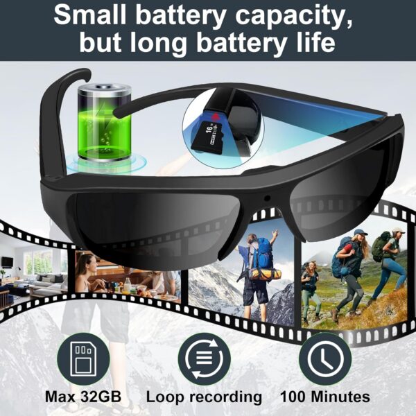 HD 1080p Camera Sunglasses for Men - Sports Recording - Image 4