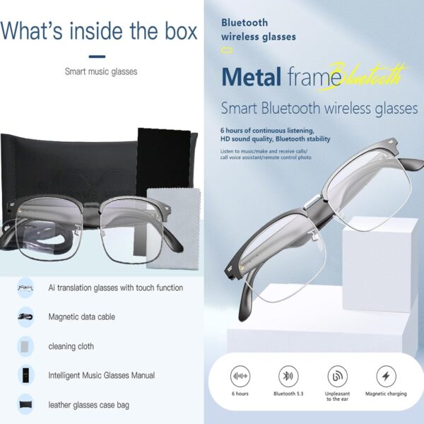 AI Translation Glasses with Over 144 Languages Real-Time Black Ai - Image 9