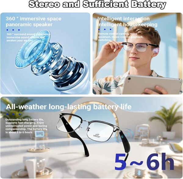 Smart Translation Glasses with AI: Bluetooth, Blue Light Filter - Image 4
