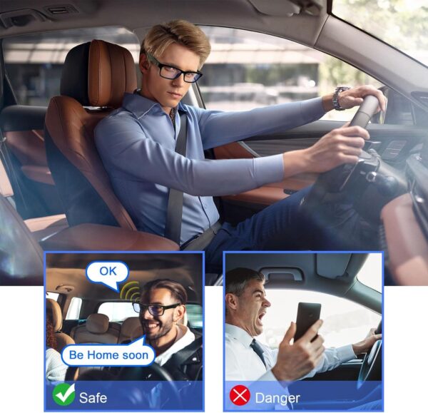 Smart Glasses Bluetooth with Anti-Blue Light & Speakers - Image 2