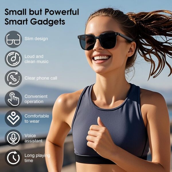 Smart Glasses: Anti Blue Light Bluetooth + Magnetic Clip-On Sunglasses - Image 5