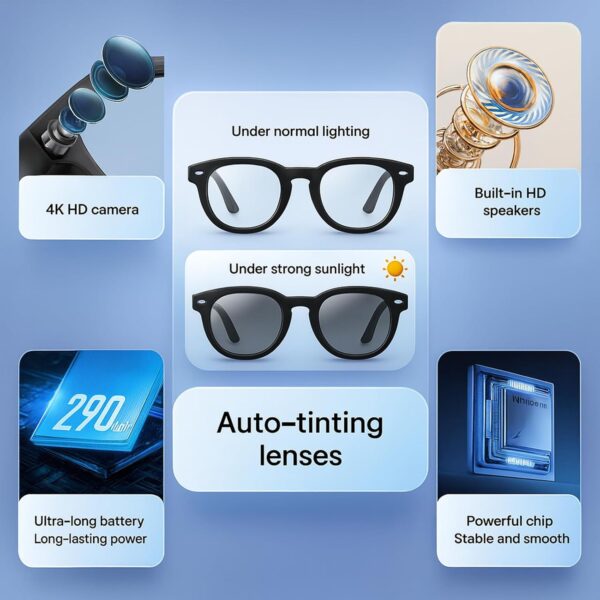 AI Smart Glasses with Chat & GPT 800W Camera – Standalone Bluetooth Video - Image 8