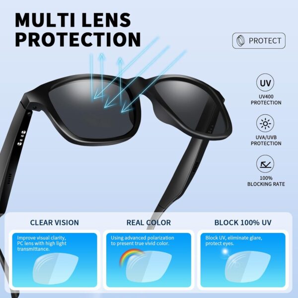 ALOUS Smart Glasses: Bluetooth Open-Ear with UV400 Protection - Image 5