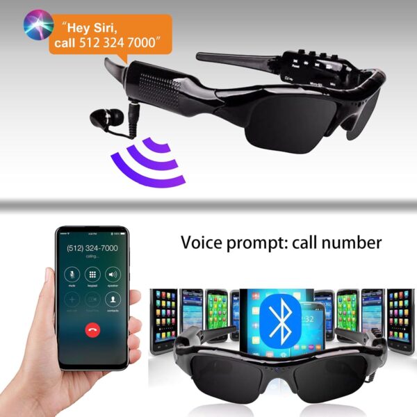 Smart Camera Glasses with HD Recording & Bluetooth - Sports Wearable - Image 3