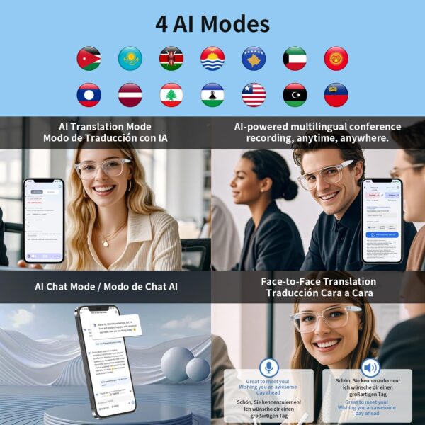 AI Translation Glasses Blue-GS07: Real-Time Translation & Photochromic Lenses - Image 7