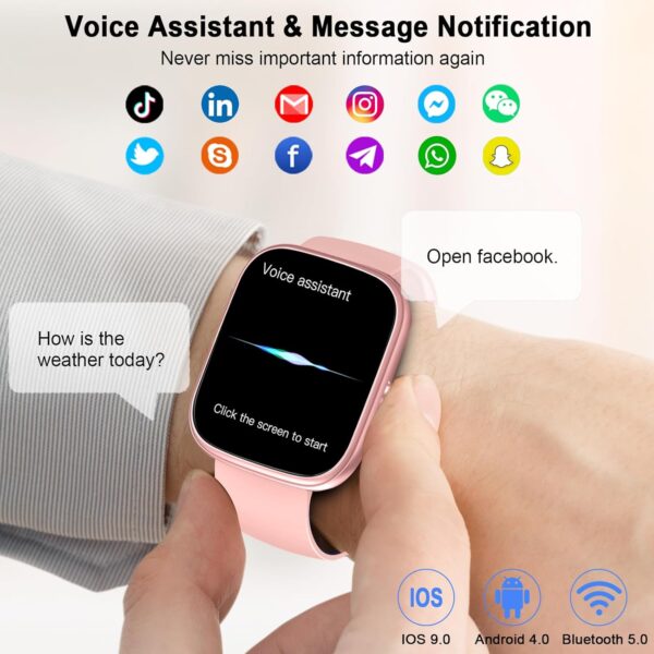 UAUE-T60 Women's Smart Watch: 1.91" HD Screen, 112+ Sports Modes - Image 5