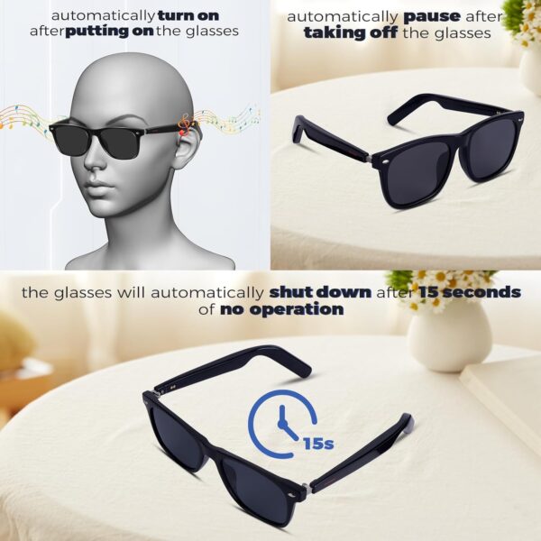 Smart Audio Sunglasses: AAC Speaker, Photo & Music for Large Faces - Image 4