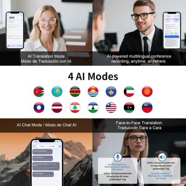 Smart AI Translation Glasses: 160 Languages & Noise-Canceling - Image 7