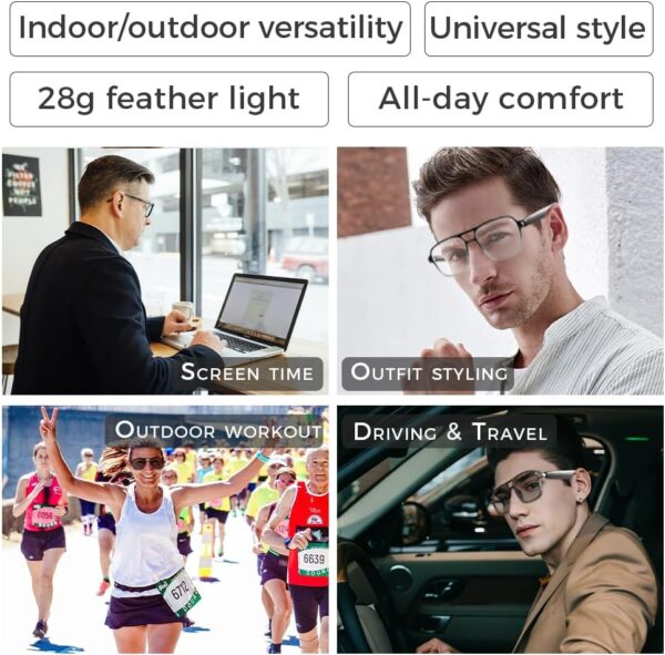 Jawploy Smart Glasses: Bluetooth Audio with Blue Light Protection - Image 6