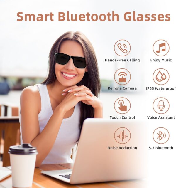 Smart Glasses 5.3 Bluetooth Audio with Remote Control - Image 2