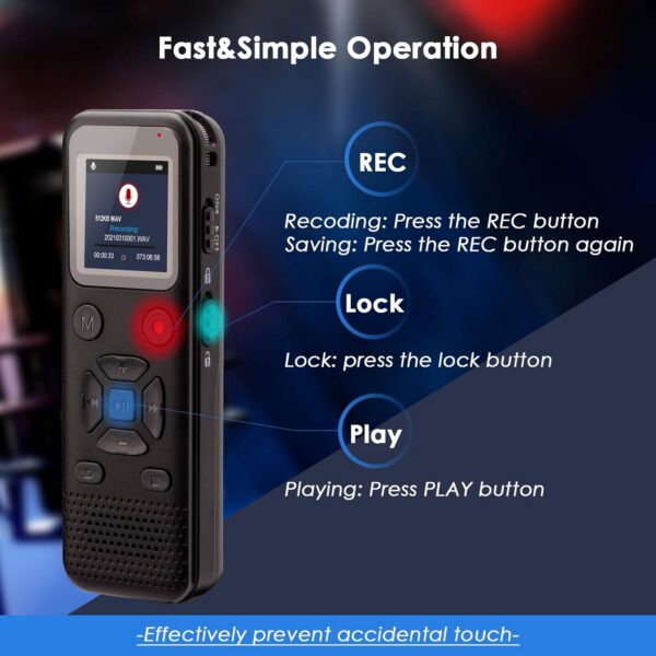 72GB Digital Voice Recorder: Portable Password Protected Audio Device - Image 4