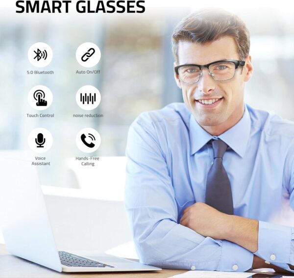 Bluetooth Audio Smart Glasses - Blue Light Protection & Audio - Image 2