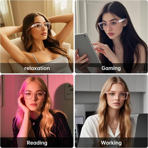 Women's Smart Glasses: Blue Light Filter, Bluetooth 5.3, Audio & Mic - Image 4