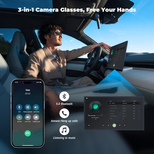 HD 1080P Sunglasses Video Camera with Bluetooth - Image 4