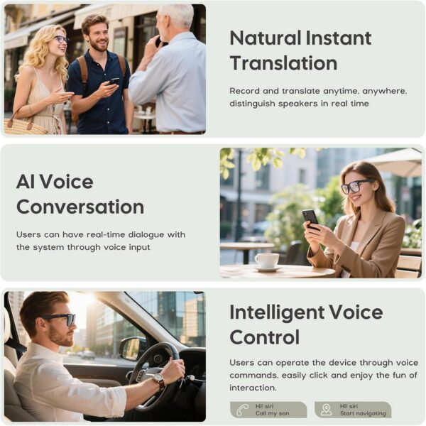 Anpress Smart Glasses: AI Translation 164 Languages | Bluetooth 6.0 - Image 7