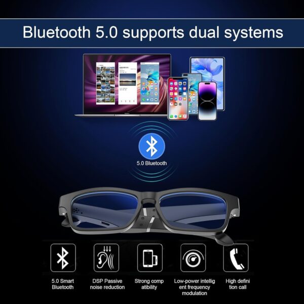 Smart Glasses Bluetooth with Anti-Blue Light & Speakers - Image 9
