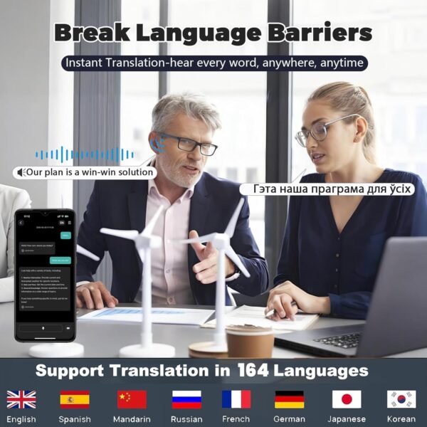 Translation Glasses Ai Smart for Women Men Bluetooth with Chat GPT: Language Translator and Sunglasses - Image 2