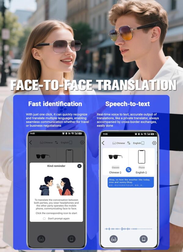 AI Smart Bluetooth Sunglasses: 140+ Language Translation - Image 3